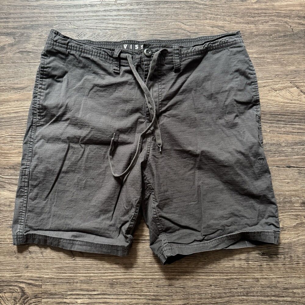 Vissla Mens Gray organic cotton Elastic Waist Drawstring Walk Shorts Mens Size L